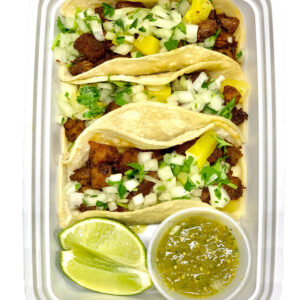 al pastor tacos from Valley Meal Prep in Stockton, Modesto and Turlock