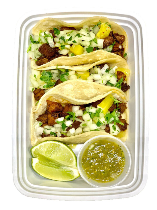 al pastor tacos from Valley Meal Prep in Stockton, Modesto and Turlock